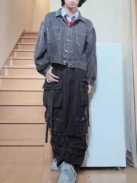 「アイテム（ネクタイ）」を使った、鈴木 悠馬さん（メンズ・160cm）の秋コーディネート