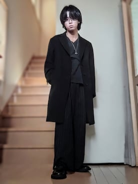 「アイテム（チェスターコート）」を使った、鈴木 悠馬さん（メンズ・160cm・20代）の冬コーディネート