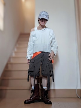 「Dr. Martens（ドクターマーチン）のアイテム」を使った、鈴木 悠馬さん（メンズ・160cm）の春コーディネート