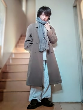 「アイテム（チェスターコート）」を使った、鈴木 悠馬さん（メンズ・160cm・20代）の冬コーディネート
