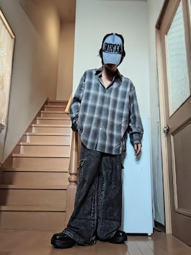 「アイテム（キャップ）」を使った、鈴木 悠馬さん（骨格ストレート・メンズ・160cm）の秋コーディネート