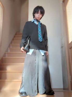 「アイテム（ネクタイ）」を使った、鈴木 悠馬さん（メンズ・160cm・20代）の冬コーディネート