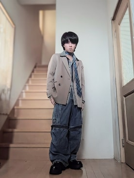 「アイテム（音楽/本・雑誌）」を使った、鈴木 悠馬さん（メンズ・160cm）の秋コーディネート