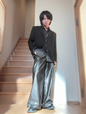 「アイテム（音楽/本・雑誌）」を使った、鈴木 悠馬さん（メンズ・160cm）の冬コーディネート