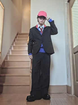 「アイテム（ジャージ）」を使った、鈴木 悠馬さん（メンズ・160cm）の春コーディネート