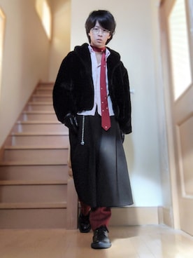 「アイテム（音楽/本・雑誌）」を使った、鈴木 悠馬さん（メンズ・160cm）の秋コーディネート