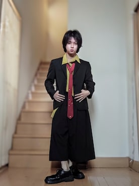 「GRANCY（グランシー）のアイテム（フォーマルスーツ/小物）」を使った、鈴木 悠馬さん（メンズ・160cm）の春コーディネート