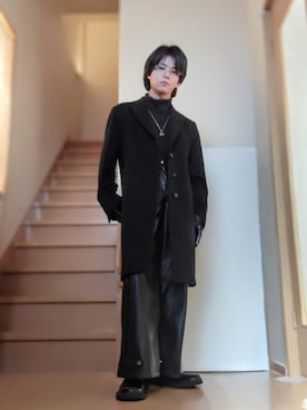 「ADRER（アドラー）のアイテム」を使った、鈴木 悠馬さん（メンズ・160cm）の冬コーディネート