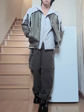「アイテム（MA-1）」を使った、鈴木 悠馬さん（メンズ・160cm）の秋コーディネート