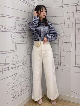 「フレンチカジュアル」｜「アイテム（パンプス）」を使った、a_chanさん（レディース・164cm）の冬コーディネート