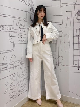 「フレンチカジュアル」｜「アイテム（デニムジャケット）」を使った、a_chanさん（レディース・164cm）の冬コーディネート