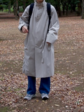 「AURALEE」｜「アイテム（トレンチコート）」を使った、azumi99さん（メンズ・173cm）の冬コーディネート