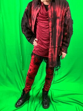 「ALMOSTBLACK（オールモストブラック）のアイテム」を使った、MIWARSさん（メンズ・170cm）の春コーディネート