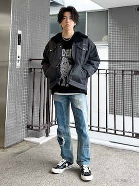 「BEAMS（ビームス）のアイテム（ブルゾン）」を使った、ミツイユウヤさん（メンズ・169cm）の冬コーディネート