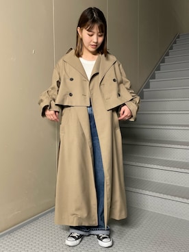 「URBAN RESEARCH Sonny Label（アーバンリサーチサニーレーベル）のアイテム（トレンチコート）」を使った、maoさん（レディース・152cm）の春コーディネート