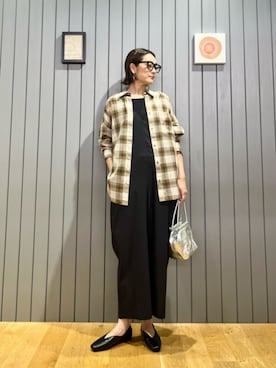 「骨格ウェーブ」｜「アイテム（オールインワン・サロペット）」を使った、安田(yasuda)さん（レディース・168cm）の秋コーディネート