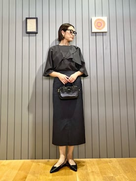 「green label relaxing（グリーンレーベルリラクシング）のアイテム（ショルダーバッグ）」を使った、安田(yasuda)さん（レディース・168cm）の秋コーディネート