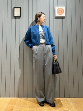 「LOGAN knitting mills（ローガンニッティングミルズ）のアイテム」を使った、安田(yasuda)さん（レディース・168cm）の秋コーディネート