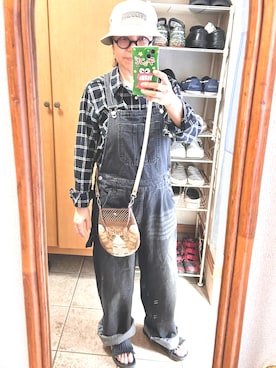 「アイテム（サロペット/オーバーオール）」を使った、rin rinさん（レディース・158cm）の秋コーディネート