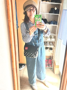 「アイテム（キャスケット）」を使った、rin rinさん（レディース・158cm）の秋コーディネート