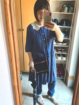 「Lee（リー）のアイテム（シューズ）」を使った、rin rinさん（レディース・158cm）の夏コーディネート