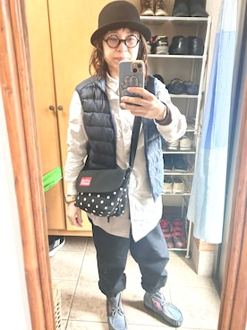 「Manhattan Portage（マンハッタンポーテージ）のアイテム」を使った、rin rinさん（レディース・158cm）の秋コーディネート