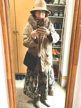 「cava cava（サヴァサヴァ）のアイテム（ブーツ）」を使った、rin rinさん（レディース・158cm）の冬コーディネート