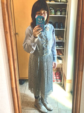 「cava cava（サヴァサヴァ）のアイテム（ブーツ）」を使った、rin rinさん（レディース・158cm）の冬コーディネート