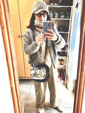 「Samansa Mos2（サマンサ モスモス）のアイテム（ジャケット/アウター）」を使った、rin rinさん（レディース・158cm）の冬コーディネート