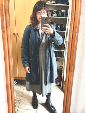 「アイテム（ジャンパースカート）」を使った、rin rinさん（レディース・158cm）の秋コーディネート