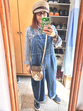 「アイテム（オールインワン・サロペット）」を使った、rin rinさん（レディース・158cm）の秋コーディネート