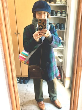 「BLUE BLUE（ブルーブルー）のアイテム（パンツ）」を使った、rin rinさん（レディース・158cm）の冬コーディネート