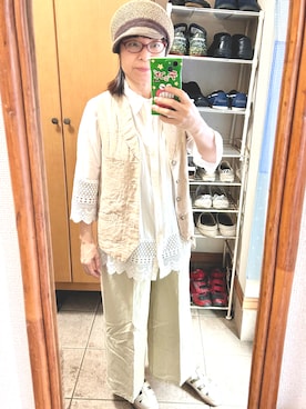 「アイテム（キャスケット）」を使った、rin rinさん（レディース・158cm）の秋コーディネート