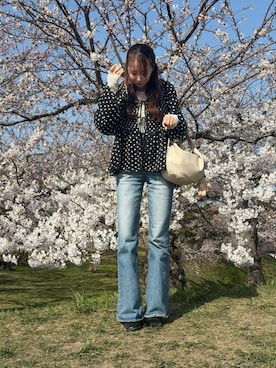 「MOUSSY（マウジー）のアイテム（パンツ）」を使った、n1011さん（レディース・151cm）の春コーディネート