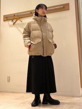 「GEVACO」｜「アイテム（ダウンジャケット/コート）」を使った、HINAKOさん（レディース・162cm）の冬コーディネート