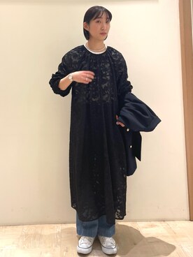 「fredy emue（フレディエミュ）のダブルブレストジャケット（テーラードジャケット）」を使った、HINAKOさん（レディース・162cm）の冬コーディネート