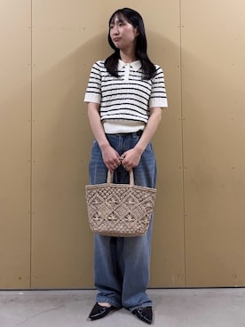 「ケーブルニット」｜HINAKOさん（レディース・162cm）の春コーディネート
