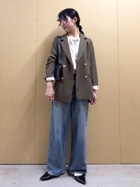 「アイテム（タンクトップ）」を使った、HINAKOさん（レディース・162cm）の秋コーディネート