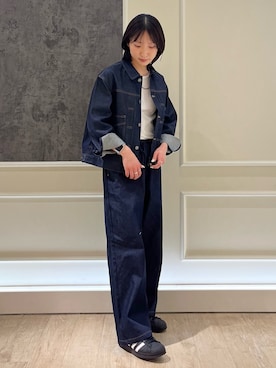 「GEVACO」｜「アイテム（デニムジャケット）」を使った、HINAKOさん（レディース・162cm）の冬コーディネート