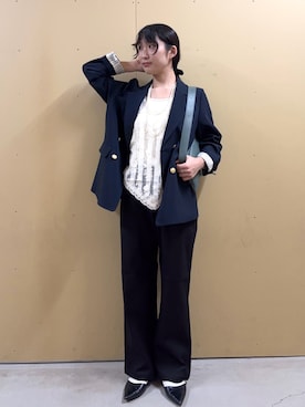 「アイテム（バンダナ/スカーフ）」を使った、HINAKOさん（レディース・162cm）の秋コーディネート