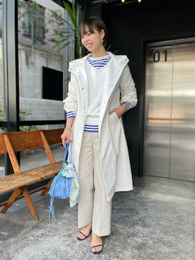 「春ニット」｜「アイテム（その他アウター）」を使った、osanaiさん（レディース・168cm）の冬コーディネート