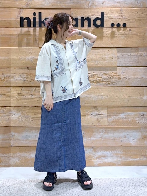 ANAYI フラワーエンブロイダリーブラウス 刺繍 シャツ 36 半袖