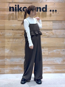 「アイテム（オールインワン・サロペット）」を使った、くるちさん（レディース・156cm・30代）の秋コーディネート