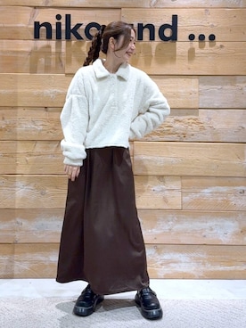 「アイテム（ポロシャツ）」を使った、くるちさん（レディース・156cm）の秋コーディネート