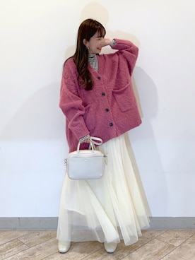 「LOWRYS FARM（ローリーズファーム）のストレッチヒールブーツ　851418（ブーツ）」を使った、くるちさん（レディース・156cm）の冬コーディネート