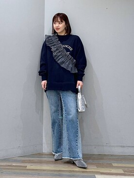 「アイテム（モカシン/デッキシューズ、シルバー系）」を使った、hpi29さん（レディース・159cm）の秋コーディネート