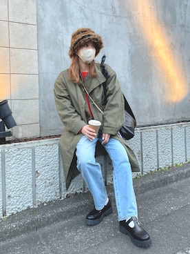 「カフェ巡り」｜「アイテム（ジャケット/アウター）」を使った、hpi29さん（レディース・159cm）の冬コーディネート