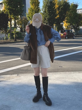 「RANDEBOO（ランデブー）のアイテム（帽子）」を使った、hpi29さん（レディース・159cm）の冬コーディネート