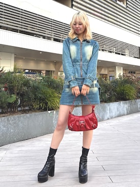 「SPIRALGIRL（スパイラルガール）のアイテム（ワンピース/ドレス）」を使った、Hinaさん（レディース・169cm）の冬コーディネート