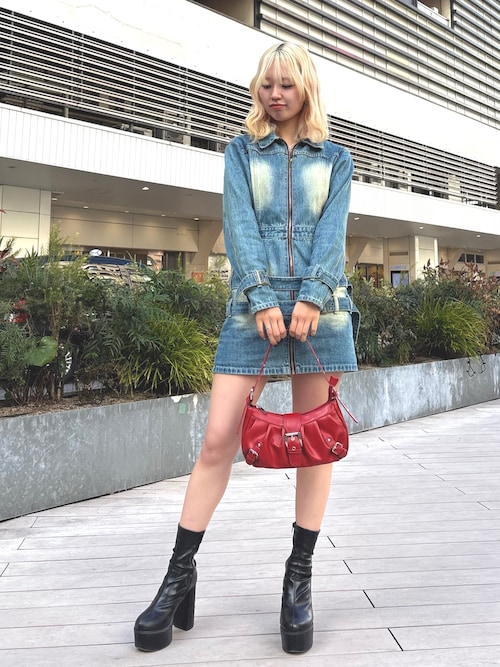 pium プリーツベルトデニムワンピース プリーツベルトデニムミニワンピース – pium